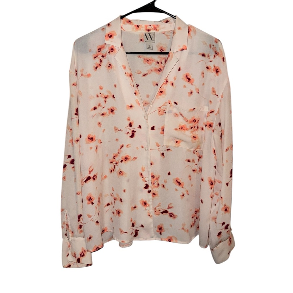 Women's Floral Blouse - Worthington XL